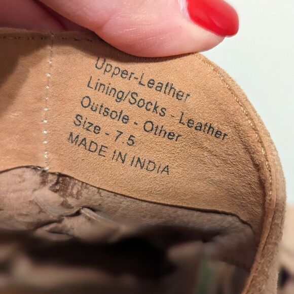 NWOT Rebels Levi Suede Cutout Block Heel Mules Tan - Picture 7 of 10